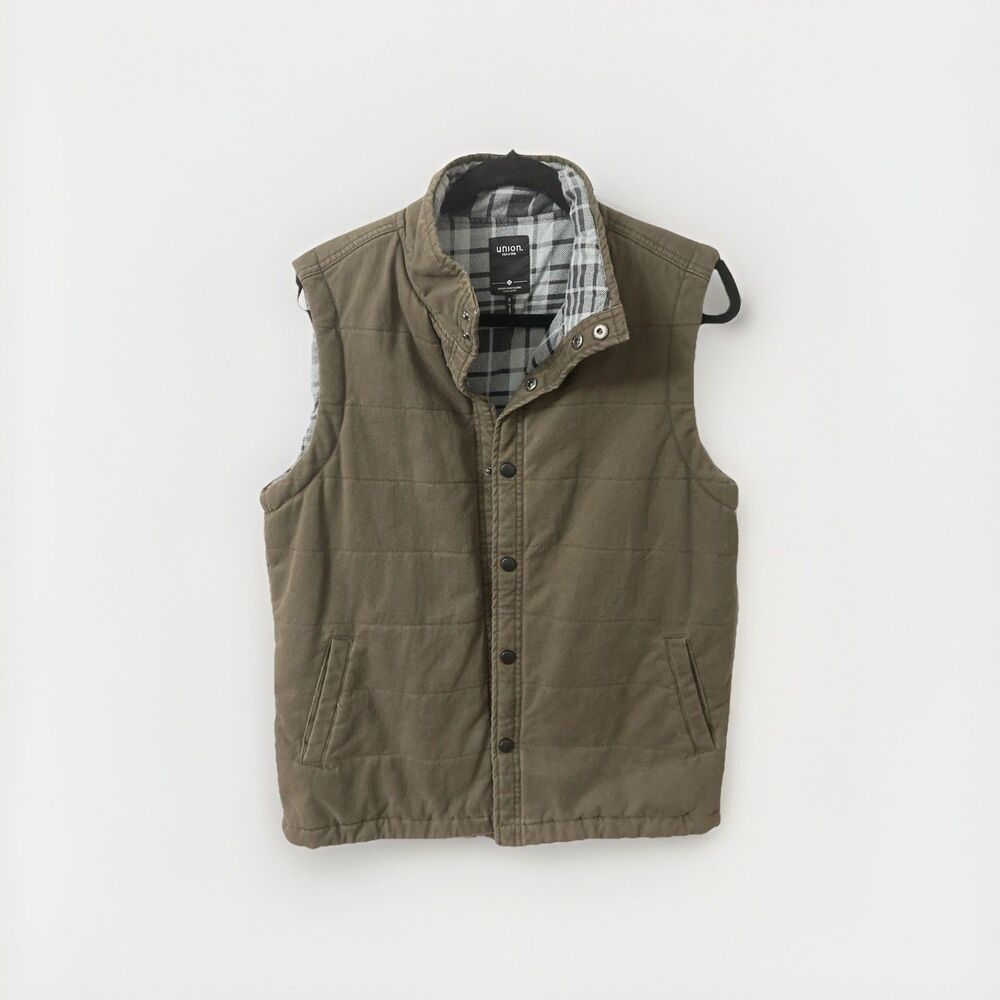 Union Seattle Snap Button Canvas Vest Men's Size Small Duck Canvas